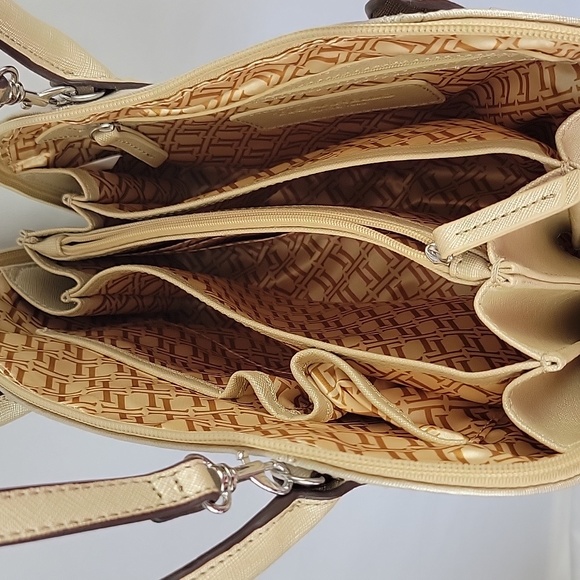 Tignanello Saffiano Leather Domed Satchel Champagne - Picture 9 of 16